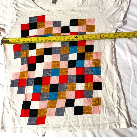 J. Crew Grid Block Linen tee! Celebrity Fave. Small - Picture 10 of 11